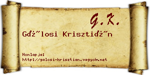 Gálosi Krisztián névjegykártya